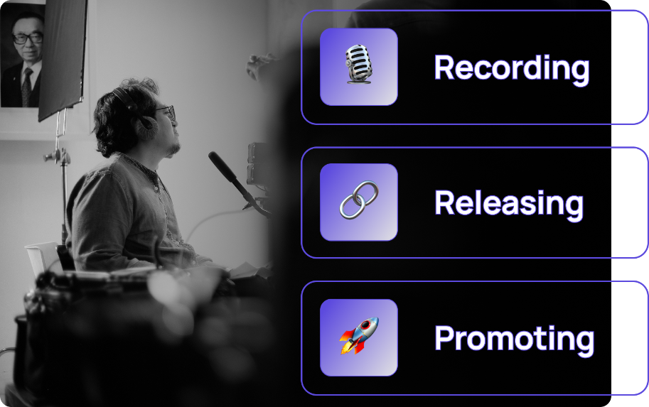 artist recording a song photo